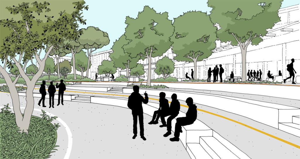 Gradins ©architectes ARCHIPENTE & MDNA - paysage NF-P